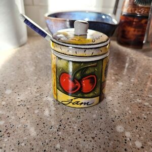 Joie De Vivre Ceramic Jam/Jelly Jar